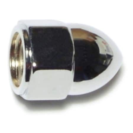 Midwest Fastener High Crown Cap Nut, 7/16"-14, Steel, Chrome Plated, 10 PK 74325